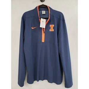 NEW MENS XL UNIVERSITY OF ILLINOIS fighting Illini quarter zip pullover Shirt
